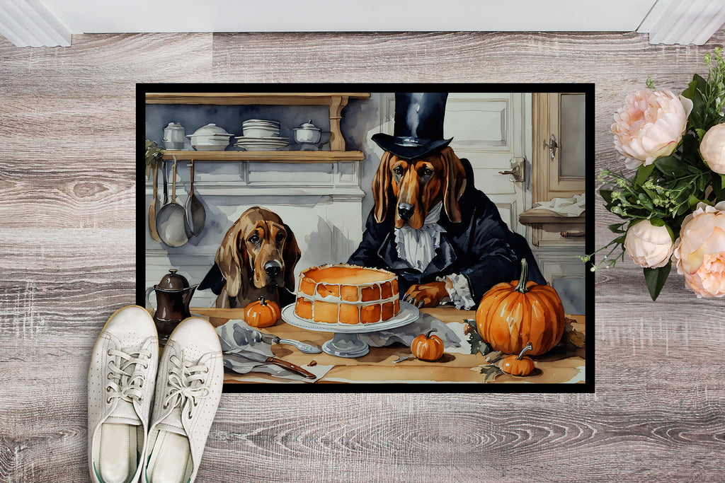 Bloodhound Fall Kitchen Pumpkins Doormat Indoor Outdoor 18H X 27W Front Door Mat Rugs for Entryway, Non Slip Washable