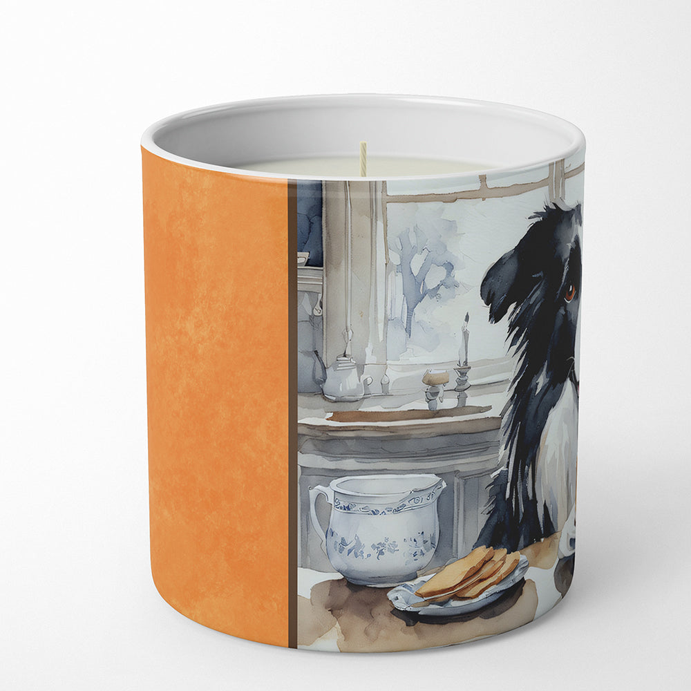 Border Collie Fall Kitchen Pumpkins Decorative Soy Candle Nature Soy Wax Essential Oil Home Decor Ideal for Bedroom Kitchen Bath Office Gift, 10 oz
