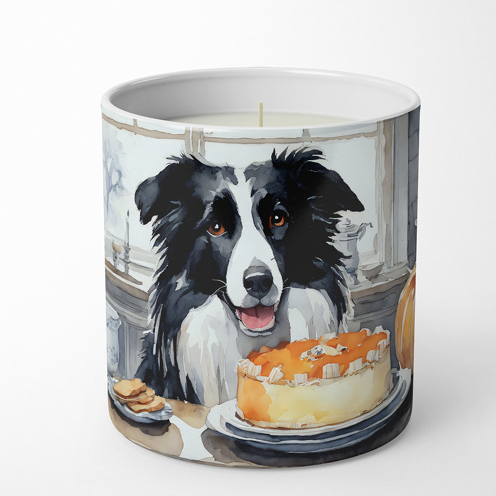 Border Collie Fall Kitchen Pumpkins Decorative Soy Candle Nature Soy Wax Essential Oil Home Decor Ideal for Bedroom Kitchen Bath Office Gift, 10 oz