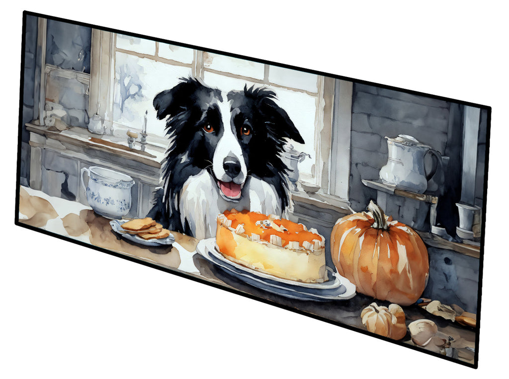 Border Collie Fall Kitchen Pumpkins Runner Mat 28x58 Front Door Mat Indoor Outdoor Rugs for Entryway Hallway Foyer Non Slip Washable Wide Doormat