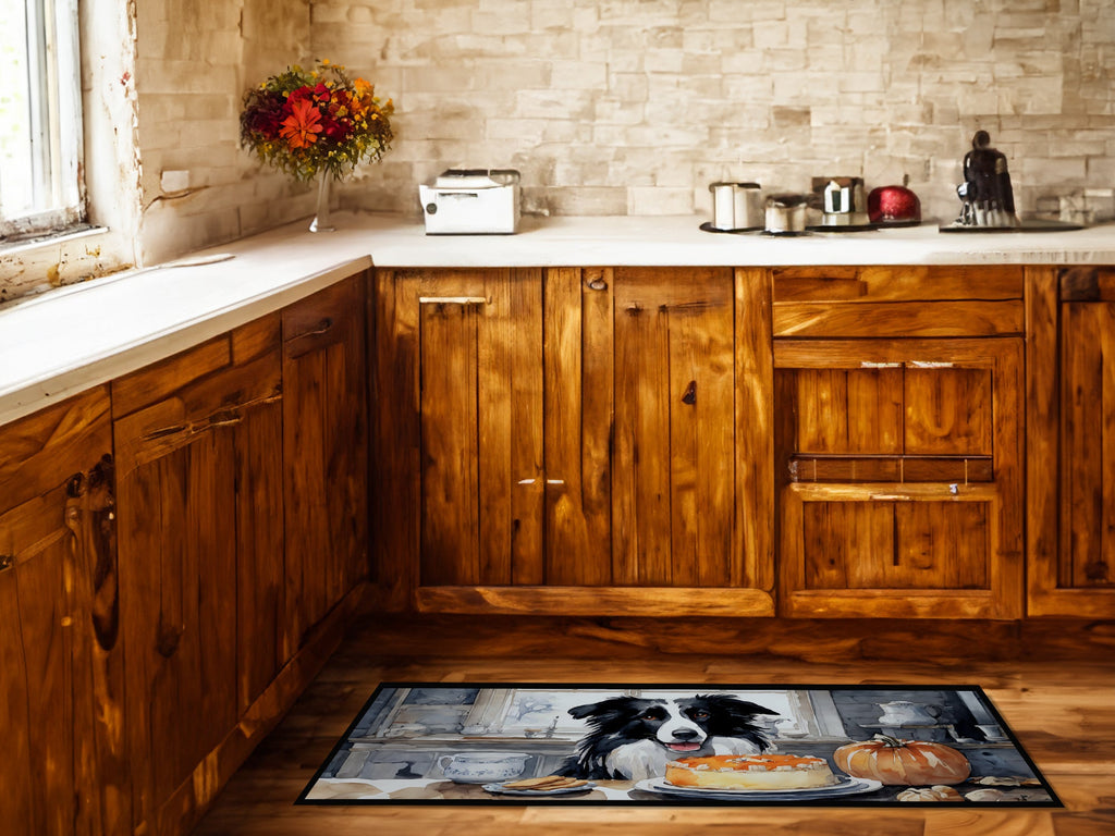 Border Collie Fall Kitchen Pumpkins Runner Mat 28x58 Front Door Mat Indoor Outdoor Rugs for Entryway Hallway Foyer Non Slip Washable Wide Doormat