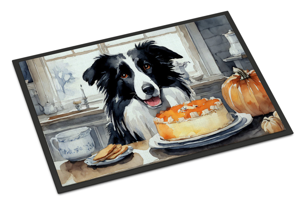 Border Collie Fall Kitchen Pumpkins Doormat Indoor Outdoor 24H X 36W Front Door Mat Rugs for Entryway, Non Slip Washable Low Pile,