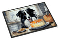 Border Collie Fall Kitchen Pumpkins Doormat Indoor Outdoor 18H X 27W Front Door Mat Rugs for Entryway, Non Slip Washable