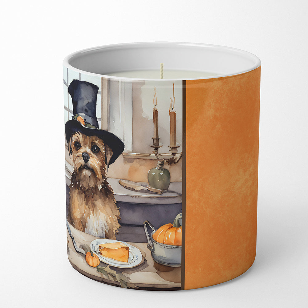 Border Terrier Fall Kitchen Pumpkins Decorative Soy Candle Nature Soy Wax Essential Oil Home Decor Ideal for Bedroom Kitchen Bath Office Gift, 10 oz