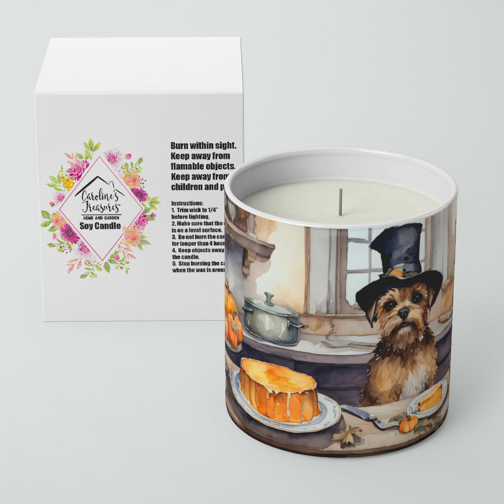 Border Terrier Fall Kitchen Pumpkins Decorative Soy Candle Nature Soy Wax Essential Oil Home Decor Ideal for Bedroom Kitchen Bath Office Gift, 10 oz