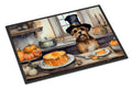 Border Terrier Fall Kitchen Pumpkins Doormat Indoor Outdoor 24H X 36W Front Door Mat Rugs for Entryway, Non Slip Washable Low Pile,