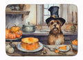 Border Terrier Fall Kitchen Pumpkins Memory Foam Kitchen Mat Machine Washable Anti-Fatigue Cushion Comfort Bath or Kitchen Rug