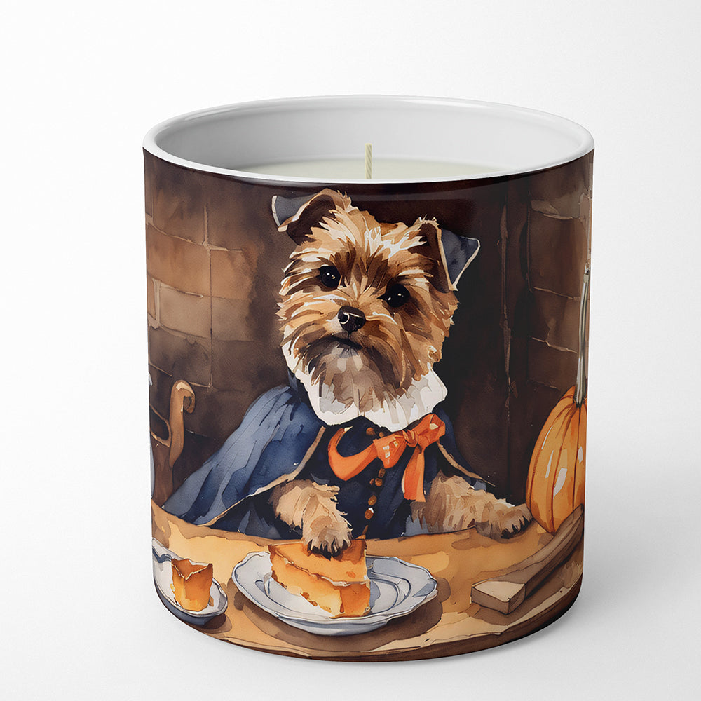 Border Terrier Fall Kitchen Pumpkins Decorative Soy Candle Nature Soy Wax Essential Oil Home Decor Ideal for Bedroom Kitchen Bath Office Gift, 10 oz