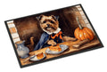 Border Terrier Fall Kitchen Pumpkins Doormat Indoor Outdoor 24H X 36W Front Door Mat Rugs for Entryway, Non Slip Washable Low Pile,