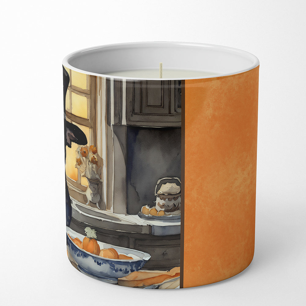 Boston Terrier Fall Kitchen Pumpkins Decorative Soy Candle Nature Soy Wax Essential Oil Home Decor Ideal for Bedroom Kitchen Bath Office Gift, 10 oz