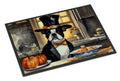 Boston Terrier Fall Kitchen Pumpkins Doormat Indoor Outdoor 18H X 27W Front Door Mat Rugs for Entryway, Non Slip Washable
