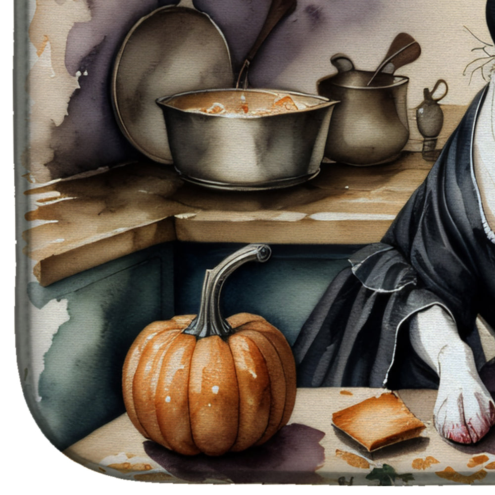 Boston Terrier Fall Kitchen Pumpkins Dish Drying Mat Absorbent Dish Drying Mat Pad for Kitchen Counter Dish Drainer Mat for Countertop, 14 x 21", Multicolor