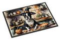 Boston Terrier Fall Kitchen Pumpkins Doormat Indoor Outdoor 24H X 36W Front Door Mat Rugs for Entryway, Non Slip Washable Low Pile,
