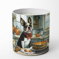 Boston Terrier Fall Kitchen Pumpkins Decorative Soy Candle Nature Soy Wax Essential Oil Home Decor Ideal for Bedroom Kitchen Bath Office Gift, 10 oz
