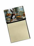 Boston Terrier Fall Kitchen Pumpkins Watercolor Sticky Note Holder Refillable Dispenser Desk Accessory 3x3 Pad Gift