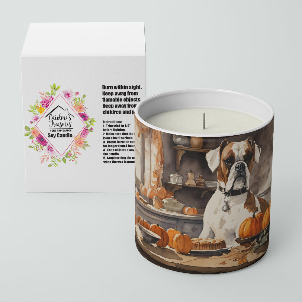 Boxer Fall Kitchen Pumpkins Decorative Soy Candle Nature Soy Wax Essential Oil Home Decor Ideal for Bedroom Kitchen Bath Office Gift, 10 oz
