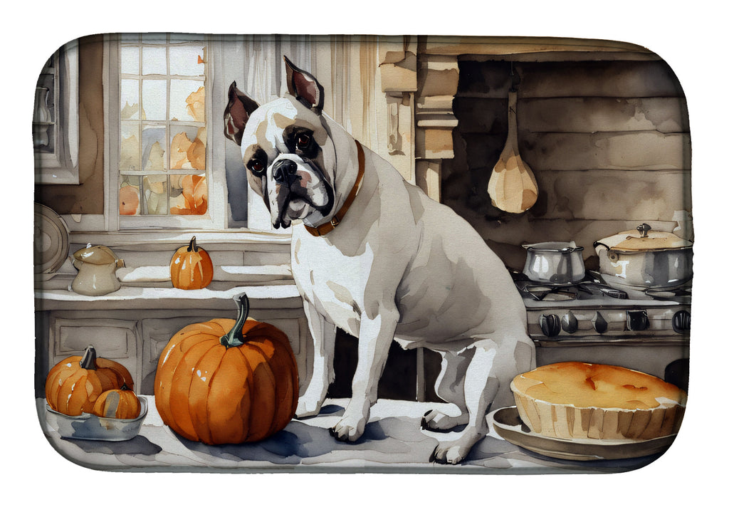 Boxer Fall Kitchen Pumpkins Dish Drying Mat Absorbent Dish Drying Mat Pad for Kitchen Counter Dish Drainer Mat for Countertop, 14 x 21", Multicolor