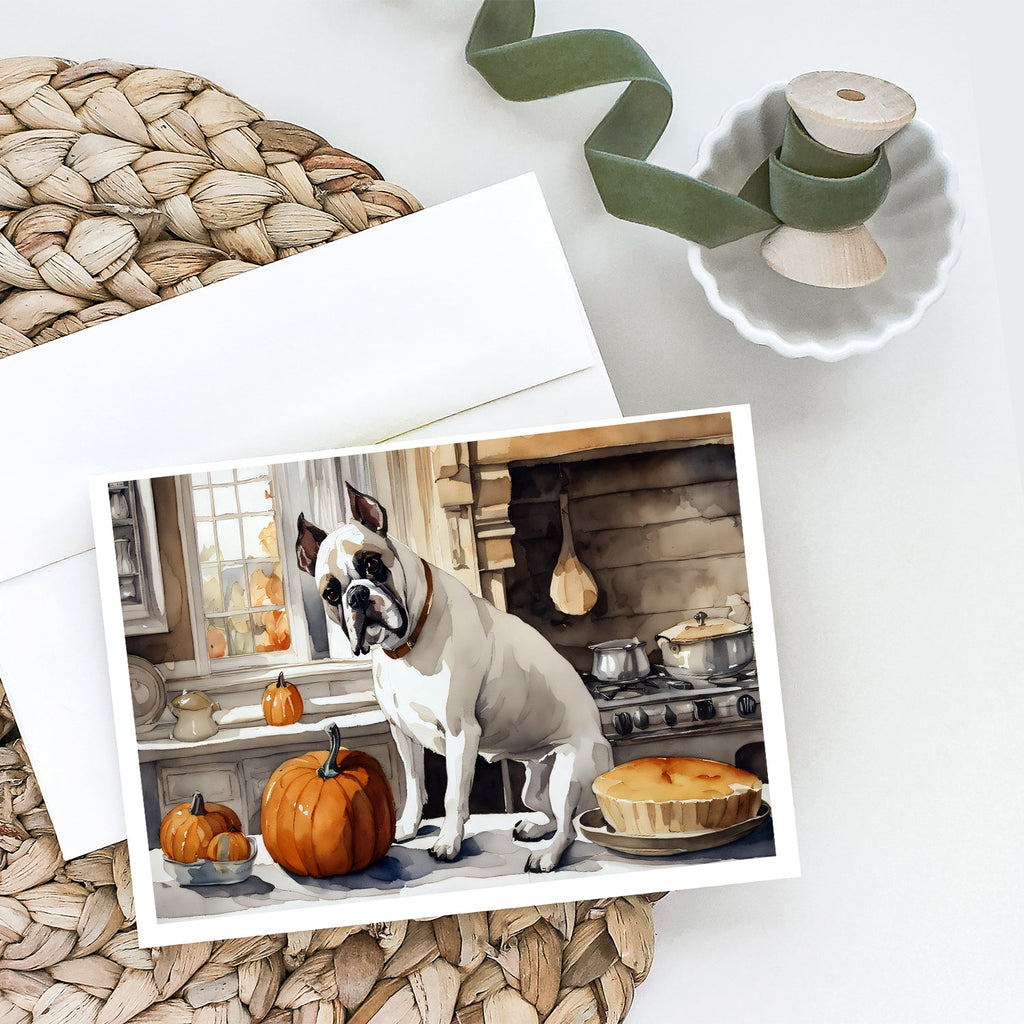 Boxer Fall Kitchen Pumpkins Greeting Cards Pack of 8 Blank Cards with Envelopes Whimsical A7 Size 5x7
