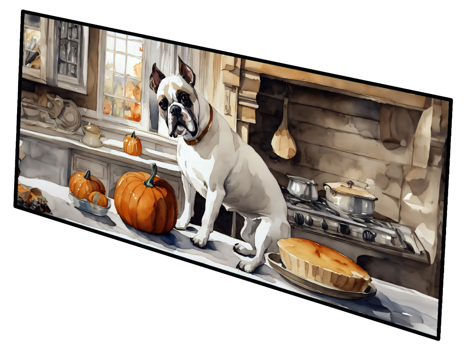 Boxer Fall Kitchen Pumpkins Runner Mat 28x58 Front Door Mat Indoor Outdoor Rugs for Entryway Hallway Foyer Non Slip Washable Wide Doormat