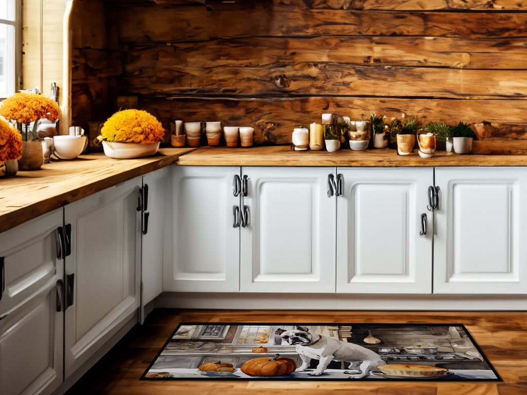 Boxer Fall Kitchen Pumpkins Runner Mat 28x58 Front Door Mat Indoor Outdoor Rugs for Entryway Hallway Foyer Non Slip Washable Wide Doormat