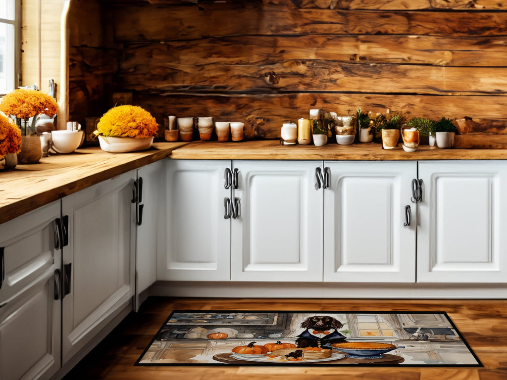 Boykin Spaniel Fall Kitchen Pumpkins Runner Mat 28x58 Front Door Mat Indoor Outdoor Rugs for Entryway Hallway Foyer Non Slip Washable Wide Doormat