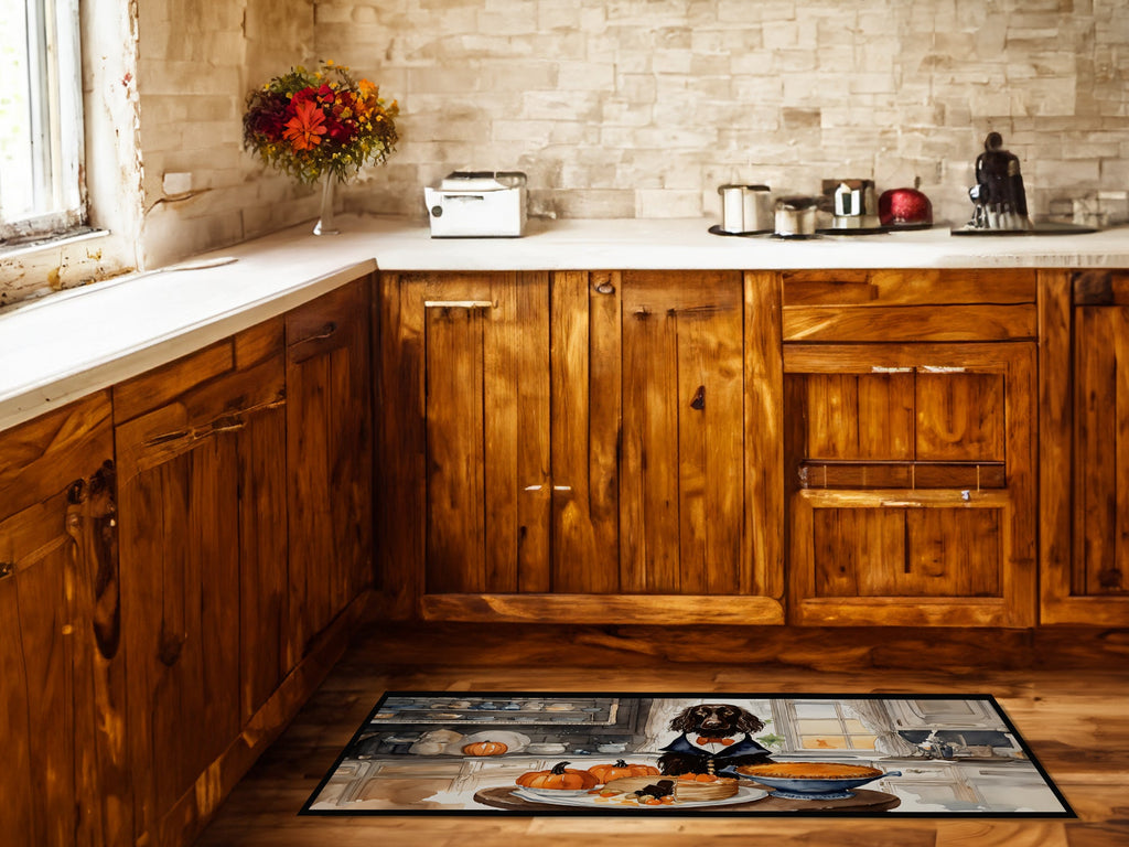 Boykin Spaniel Fall Kitchen Pumpkins Runner Mat 28x58 Front Door Mat Indoor Outdoor Rugs for Entryway Hallway Foyer Non Slip Washable Wide Doormat