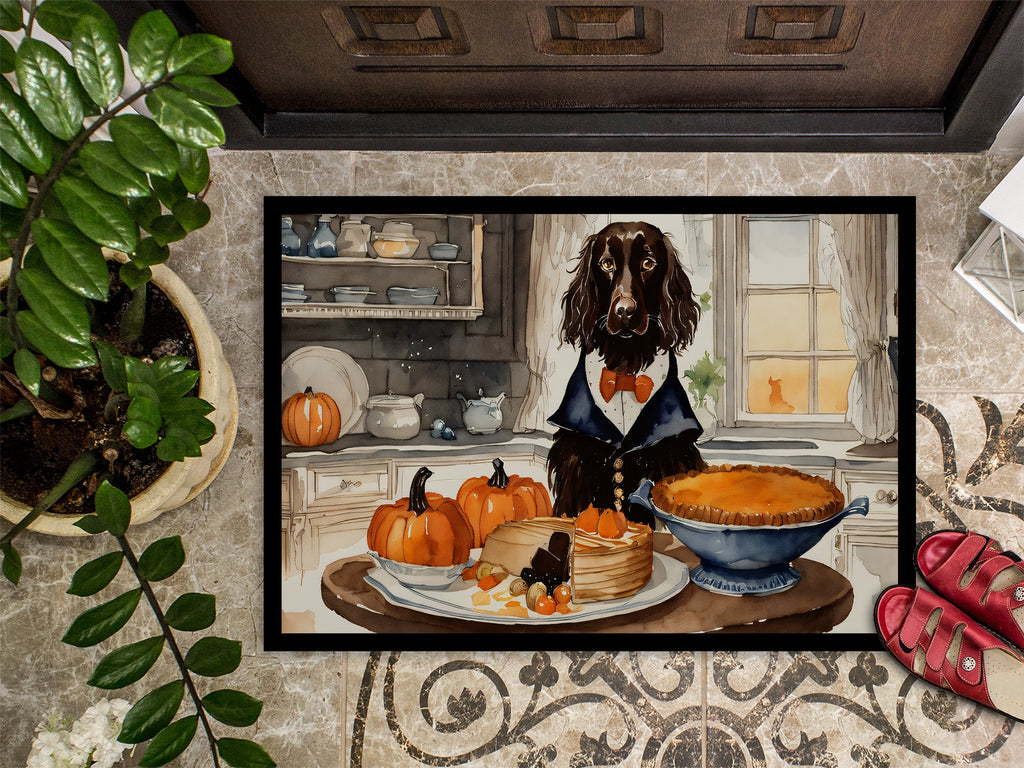 Boykin Spaniel Fall Kitchen Pumpkins Doormat Indoor Outdoor 18H X 27W Front Door Mat Rugs for Entryway, Non Slip Washable