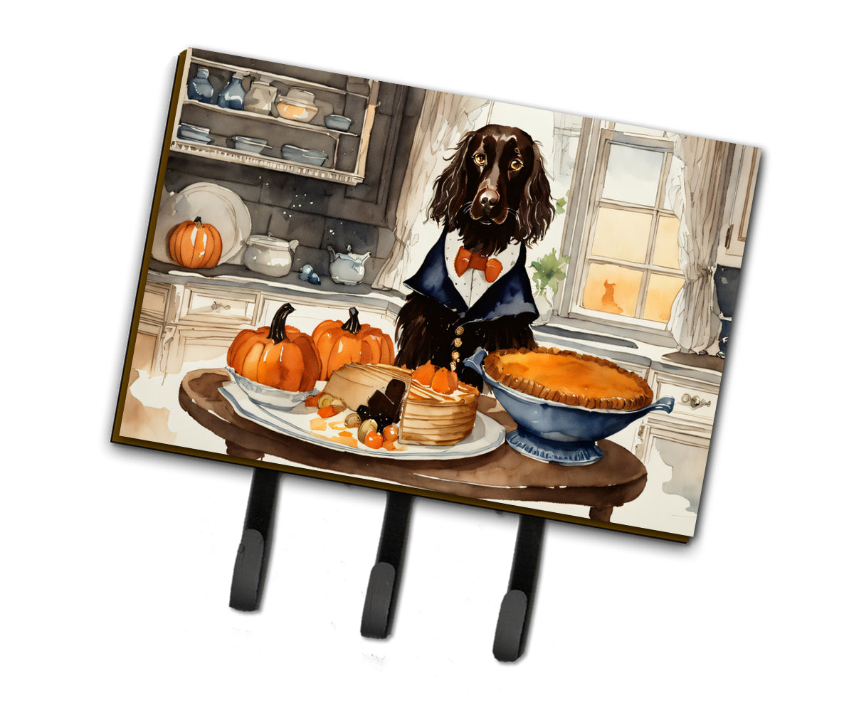 Boykin Spaniel Fall Kitchen Pumpkins Leash or Key Holder Wall Hooks, Coat Rack Wall Mount, for Hanging Keys, Towels, Aprons, Leashes
