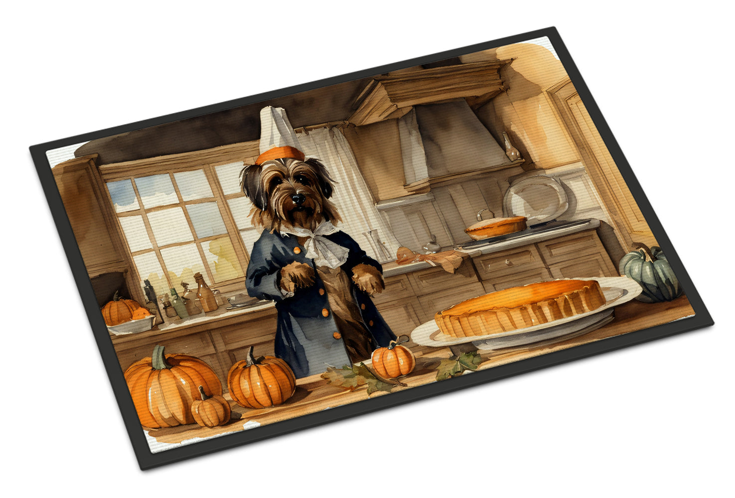 Briard Fall Kitchen Pumpkins Doormat Indoor Outdoor 24H X 36W Front Door Mat Rugs for Entryway, Non Slip Washable Low Pile,