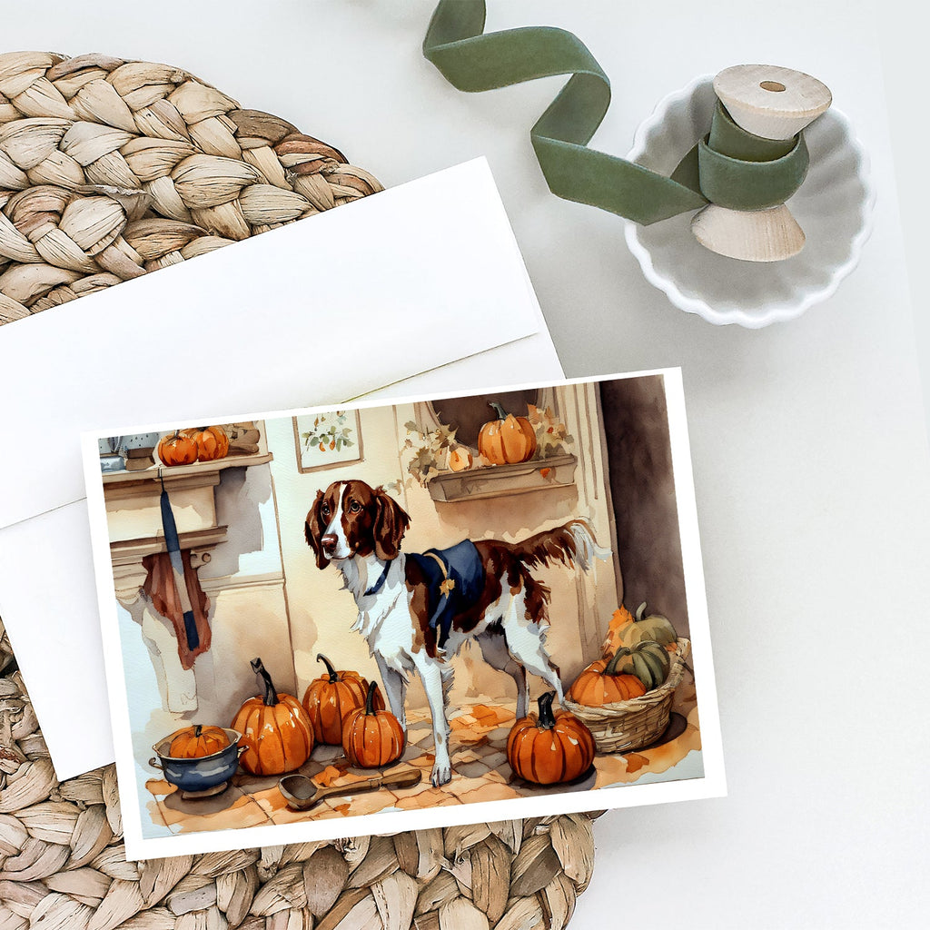 Brittany Fall Kitchen Pumpkins Greeting Cards Pack of 8 Blank Cards with Envelopes Whimsical A7 Size 5x7