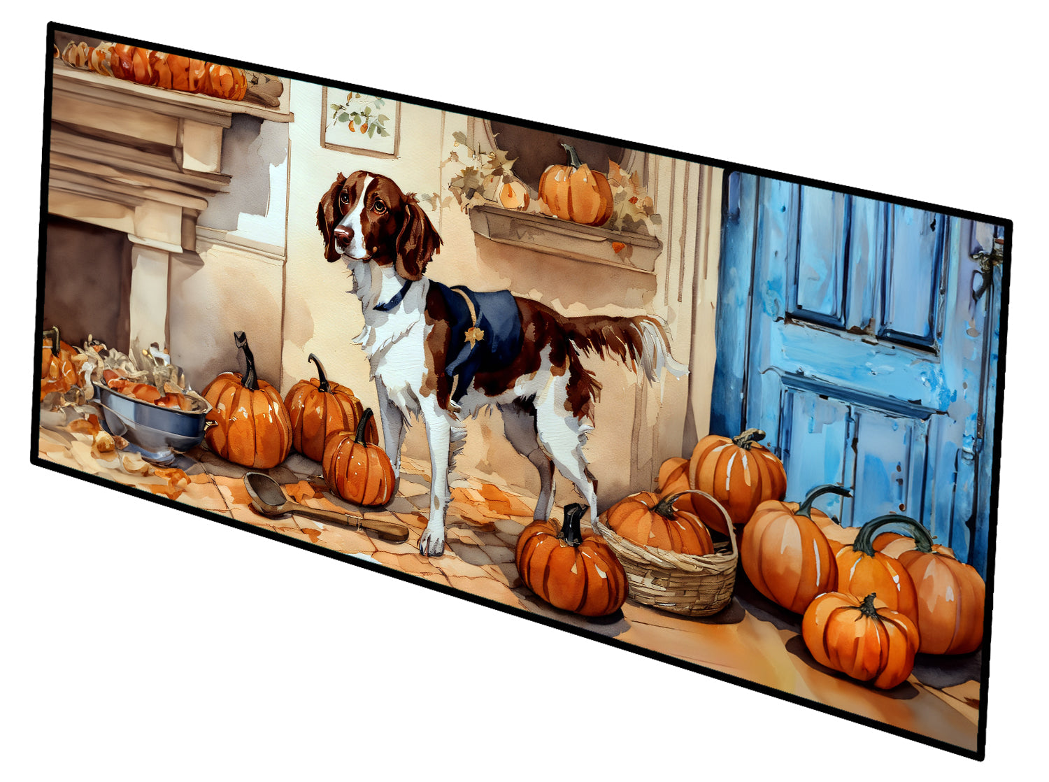 Brittany Fall Kitchen Pumpkins Runner Mat 28x58 Front Door Mat Indoor Outdoor Rugs for Entryway Hallway Foyer Non Slip Washable Wide Doormat