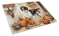Brittany Fall Kitchen Pumpkins Cutting Board Tempered Glass Kitchen Cutting Surface, Heat Resistant Chopping, Non-Slip Feet, Food Prep & Serving