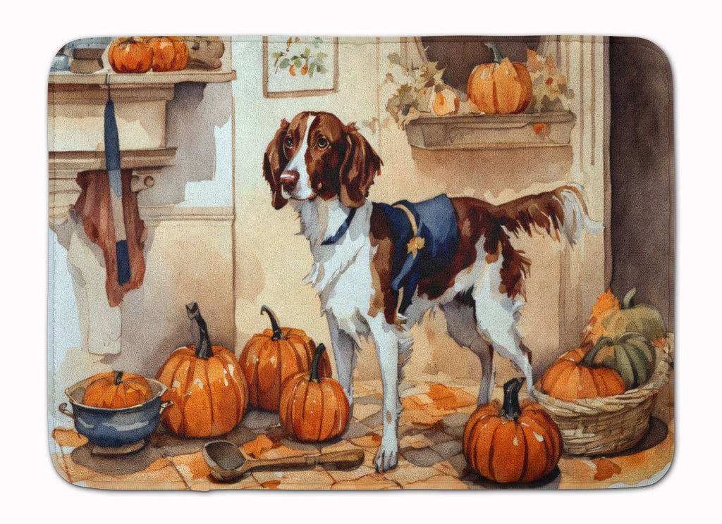 Brittany Fall Kitchen Pumpkins Memory Foam Kitchen Mat Machine Washable Anti-Fatigue Cushion Comfort Bath or Kitchen Rug