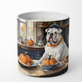 English Bulldog Fall Kitchen Pumpkins Decorative Soy Candle Nature Soy Wax Essential Oil Home Decor Ideal for Bedroom Kitchen Bath Office Gift, 10 oz