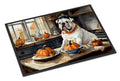English Bulldog Fall Kitchen Pumpkins Doormat Indoor Outdoor 24H X 36W Front Door Mat Rugs for Entryway, Non Slip Washable Low Pile,