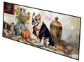 English Bulldog Fall Kitchen Pumpkins Runner Mat 28x58 Front Door Mat Indoor Outdoor Rugs for Entryway Hallway Foyer Non Slip Washable Wide Doormat