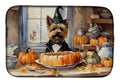 Cairn Terrier Fall Kitchen Pumpkins Dish Drying Mat Absorbent Dish Drying Mat Pad for Kitchen Counter Dish Drainer Mat for Countertop, 14 x 21", Multicolor
