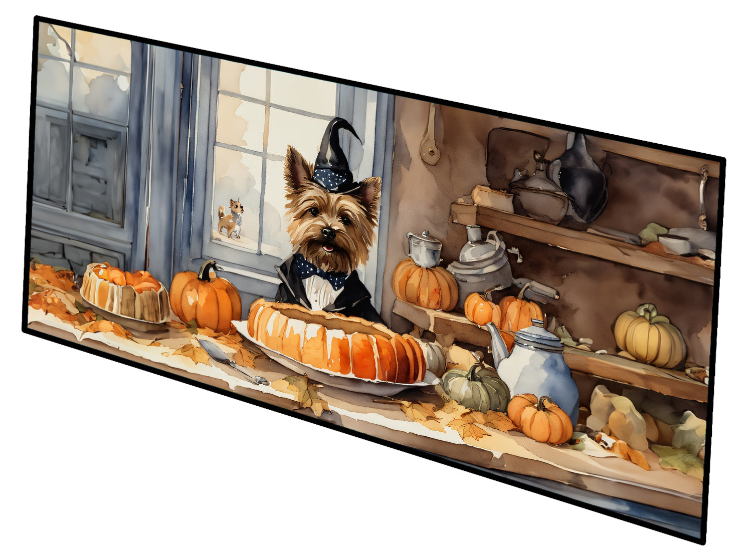 Cairn Terrier Fall Kitchen Pumpkins Runner Mat 28x58 Front Door Mat Indoor Outdoor Rugs for Entryway Hallway Foyer Non Slip Washable Wide Doormat