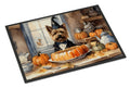 Cairn Terrier Fall Kitchen Pumpkins Doormat Indoor Outdoor 18H X 27W Front Door Mat Rugs for Entryway, Non Slip Washable