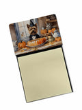 Cairn Terrier Fall Kitchen Pumpkins Watercolor Sticky Note Holder Refillable Dispenser Desk Accessory 3x3 Pad Gift