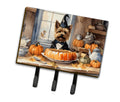 Cairn Terrier Fall Kitchen Pumpkins Leash or Key Holder Wall Hooks, Coat Rack Wall Mount, for Hanging Keys, Towels, Aprons, Leashes