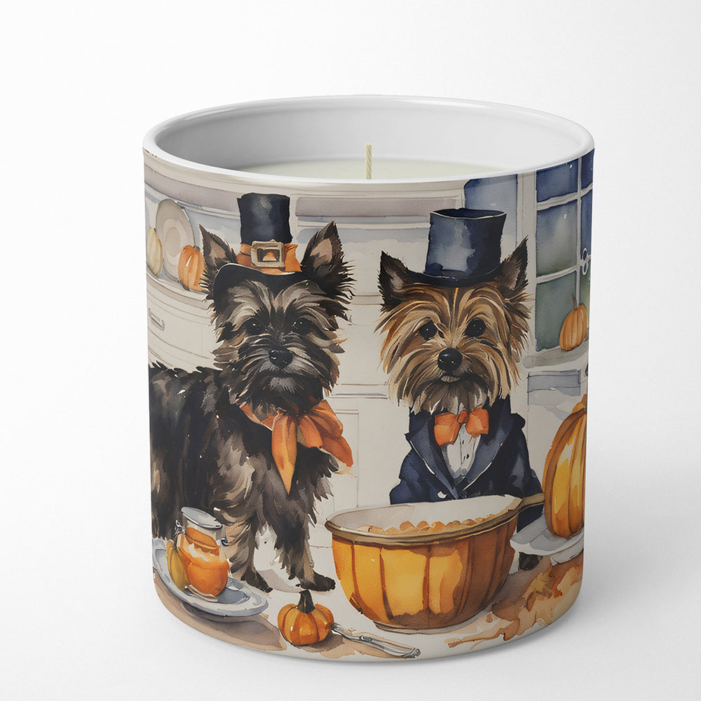 Cairn Terrier Fall Kitchen Pumpkins Decorative Soy Candle Nature Soy Wax Essential Oil Home Decor Ideal for Bedroom Kitchen Bath Office Gift, 10 oz