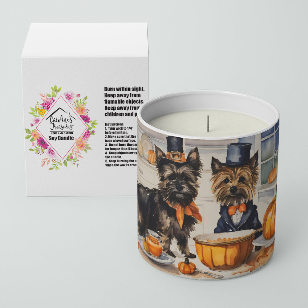 Cairn Terrier Fall Kitchen Pumpkins Decorative Soy Candle Nature Soy Wax Essential Oil Home Decor Ideal for Bedroom Kitchen Bath Office Gift, 10 oz