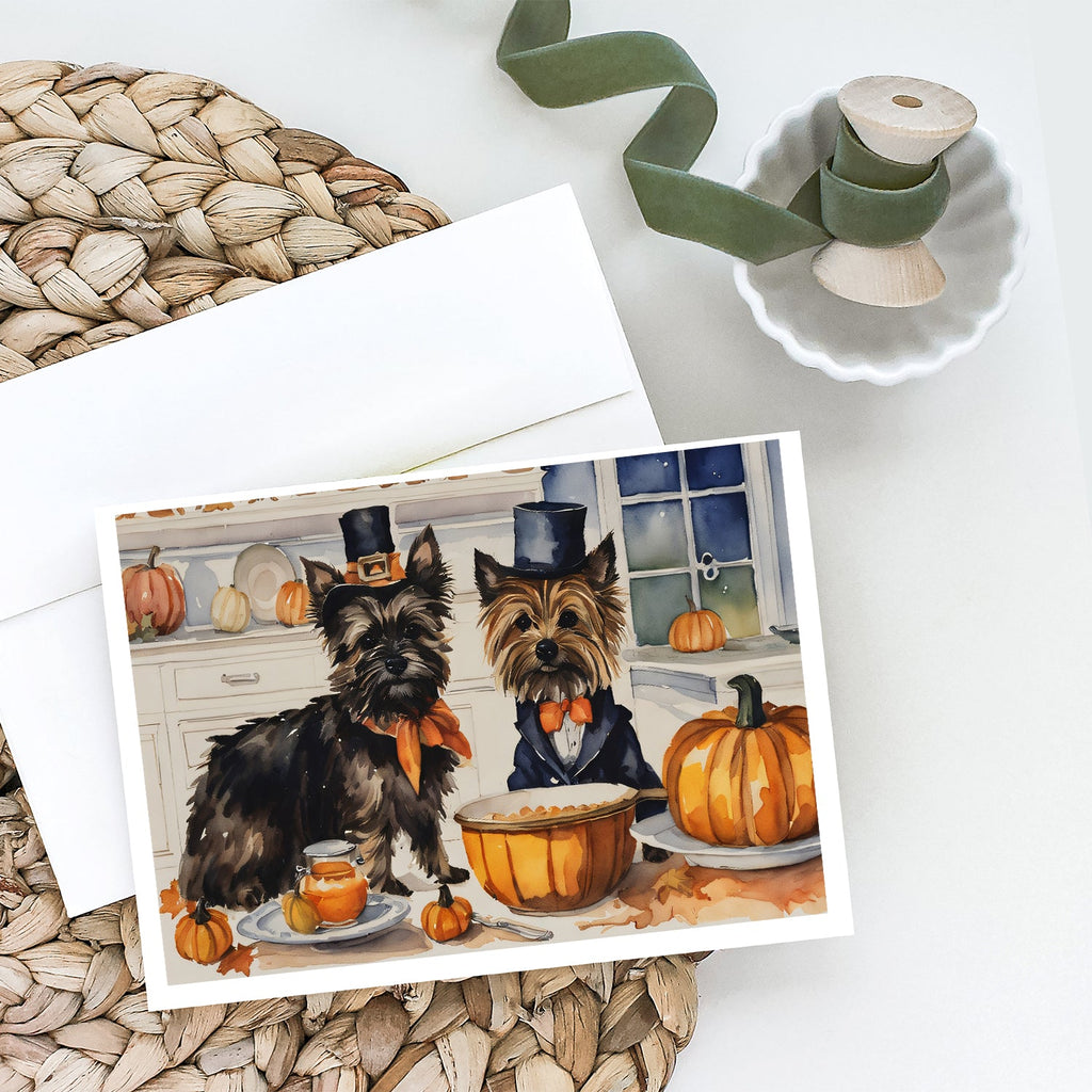 Cairn Terrier Fall Kitchen Pumpkins Greeting Cards Pack of 8 Blank Cards with Envelopes Whimsical A7 Size 5x7