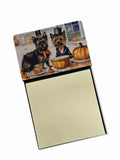 Cairn Terrier Fall Kitchen Pumpkins Watercolor Sticky Note Holder Refillable Dispenser Desk Accessory 3x3 Pad Gift