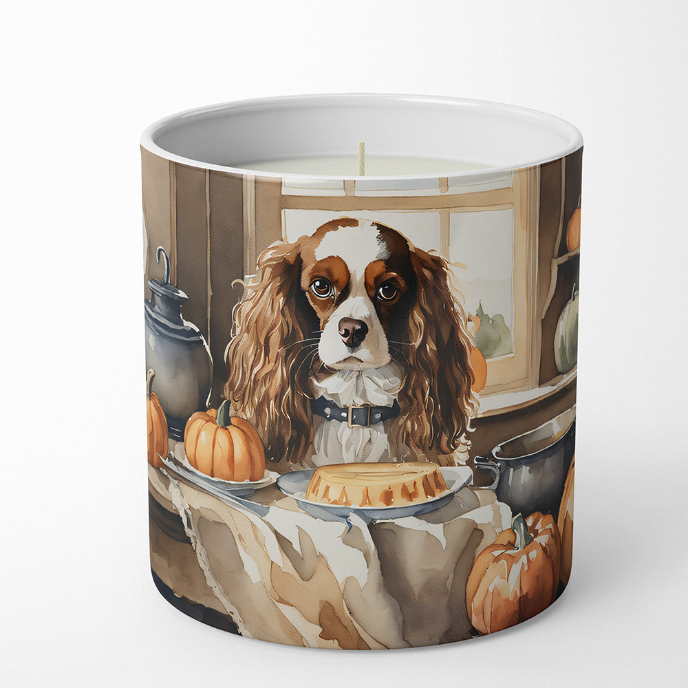 Cavalier Spaniel Fall Kitchen Pumpkins Decorative Soy Candle Nature Soy Wax Essential Oil Home Decor Ideal for Bedroom Kitchen Bath Office Gift, 10 oz