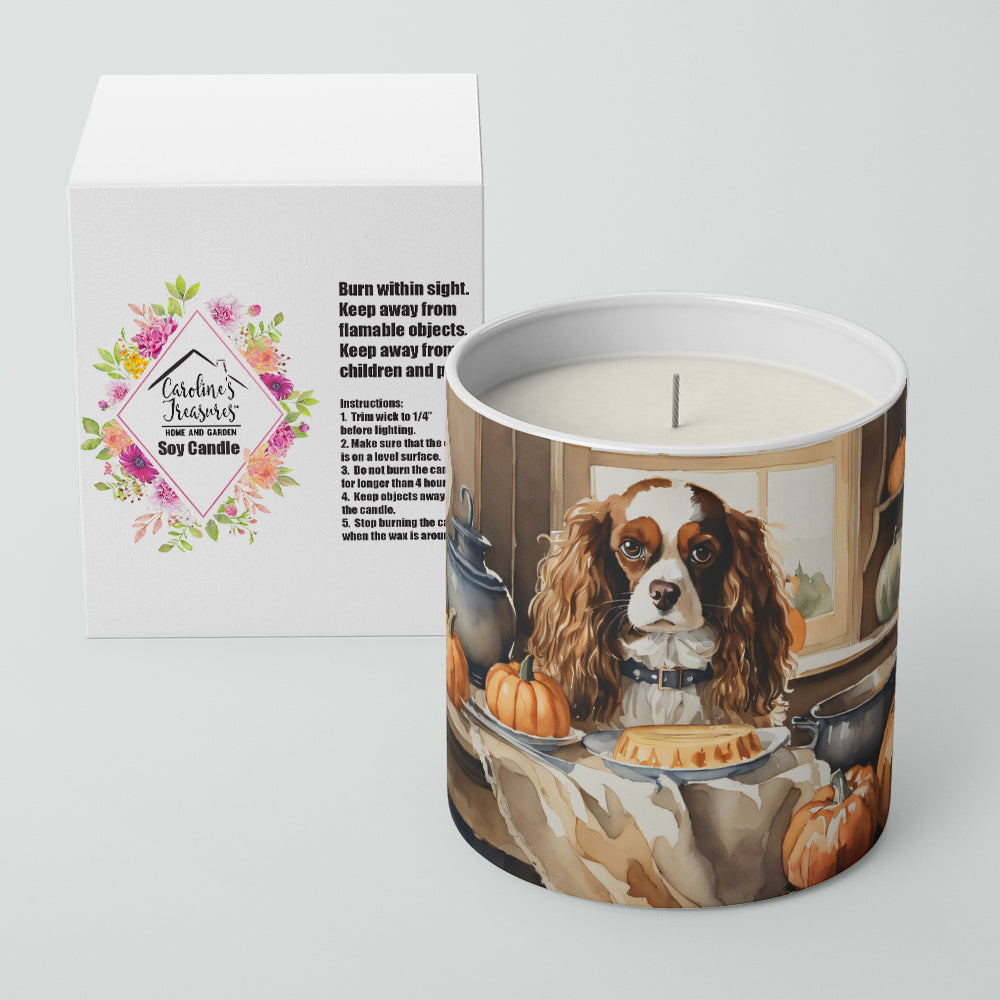 Cavalier Spaniel Fall Kitchen Pumpkins Decorative Soy Candle Nature Soy Wax Essential Oil Home Decor Ideal for Bedroom Kitchen Bath Office Gift, 10 oz
