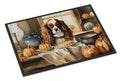 Cavalier Spaniel Fall Kitchen Pumpkins Doormat Indoor Outdoor 18H X 27W Front Door Mat Rugs for Entryway, Non Slip Washable