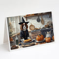 Cavalier Spaniel Fall Kitchen Pumpkins Greeting Cards Pack of 8 Blank Cards with Envelopes Whimsical A7 Size 5x7