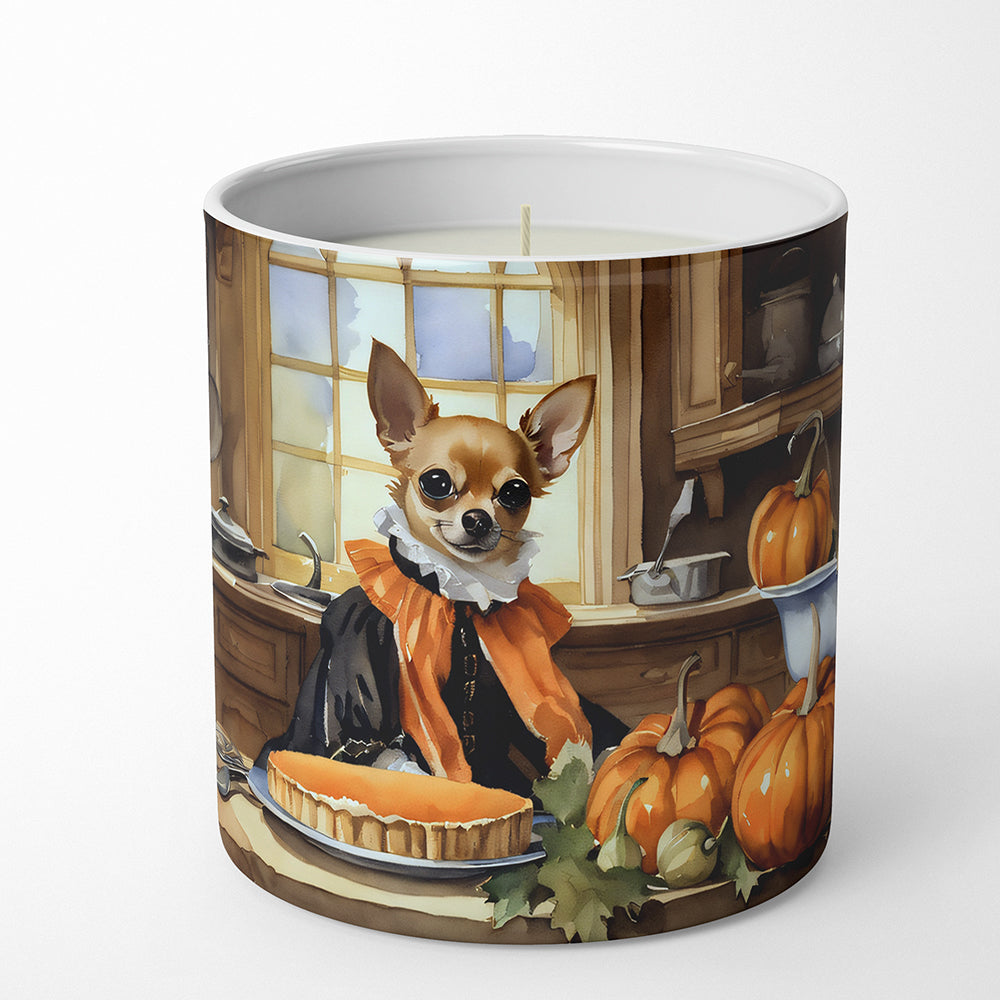 Chihuahua Fall Kitchen Pumpkins Decorative Soy Candle Nature Soy Wax Essential Oil Home Decor Ideal for Bedroom Kitchen Bath Office Gift, 10 oz